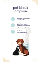 Pet Köpük Şampuanı (Aloe Vera, Gül, Papatya) Durulanmayan Susuz Fırçalı